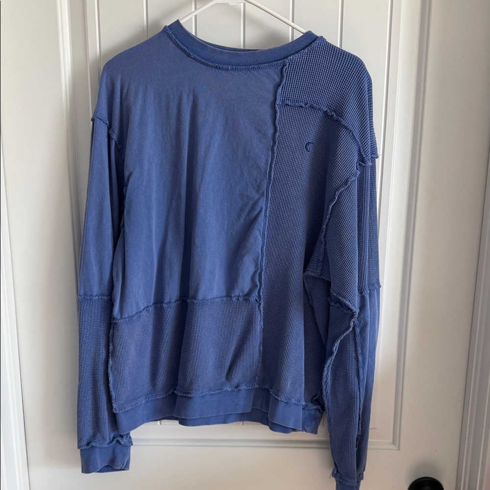 Blue Patchwork Sweatshirt - image 1